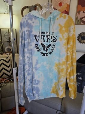 Vans Tie-Dye Hoodie in Blue, Yellow & White